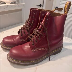 Red Dr. Martens Leather Combat boots Men’s Sz 10